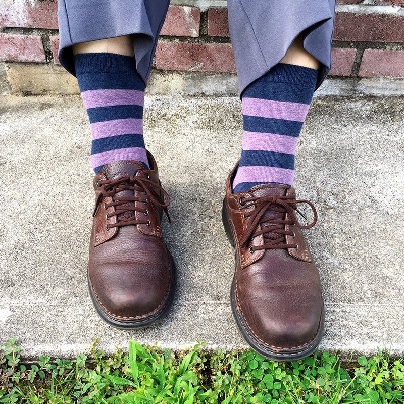 YEJIMONG Menâ€™s 12 Pairs Cotton Colorful Stripe Argyle Designed Business Dress Socks Size 8-12 (Assorted-2) - Image 5